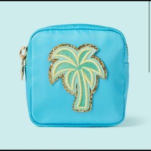 NWT STONEY CLOVER x Target Palm Tree Patch Mini Square Blue Pouch